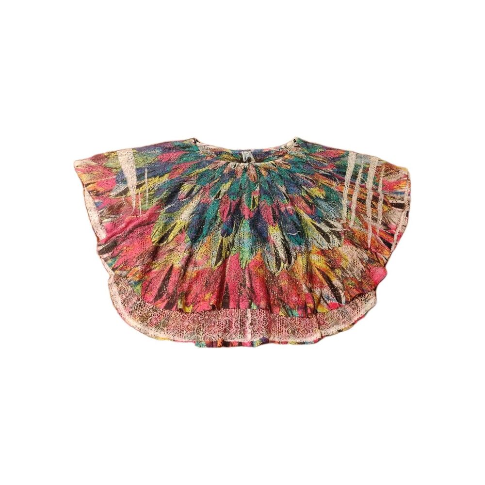 Women's M Fasis By California Crop Top Multicolored Size 3X Hip-hop 80's